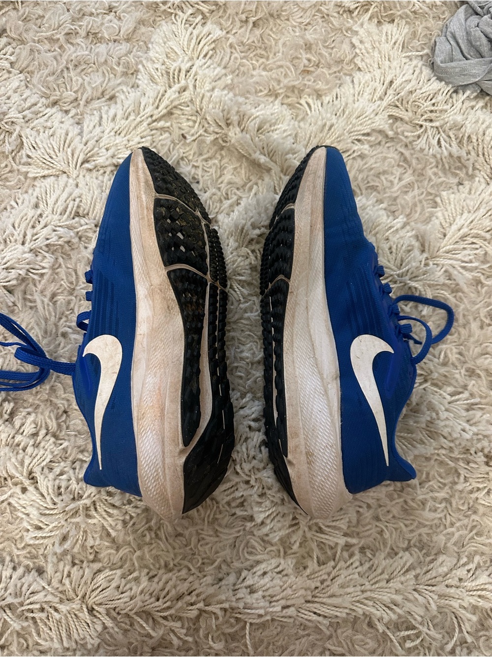 Nike Blue Athletic Shoes with White Swoosh